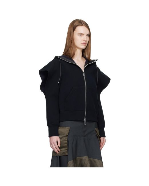 Sacai Black Sponge Sweat Hoodie