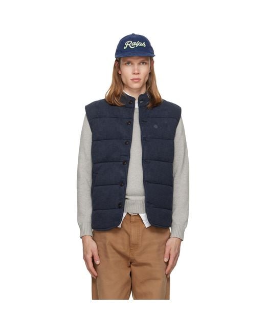 Polo Ralph Lauren Blue Houndstooth-Print Estate-Rib Vest for men