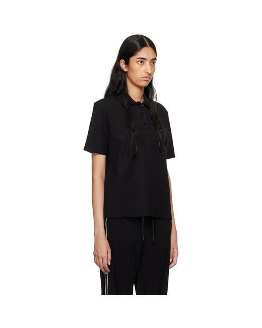 Moncler Black Embroidered-Logo Polo