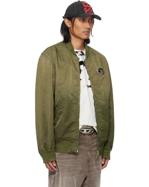DIESEL Green J-kepes Bomber Jacket for men