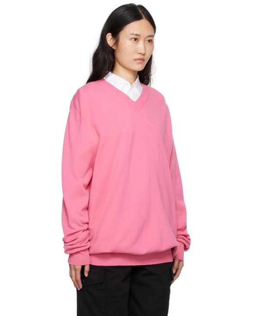 Comme des Garçons Comme Des Garçons Shirt Pink V-neck Sweater