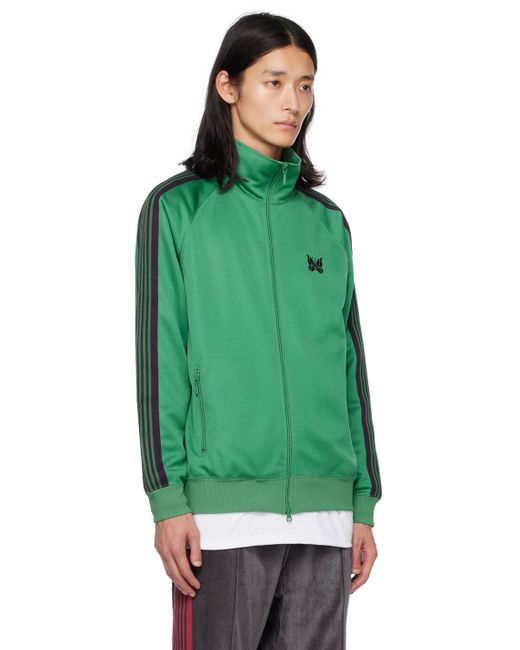 Needles Green Embroidered Track Jacket for men