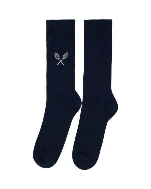 Thom Browne Blue Tennis Racquet Athletic Socks