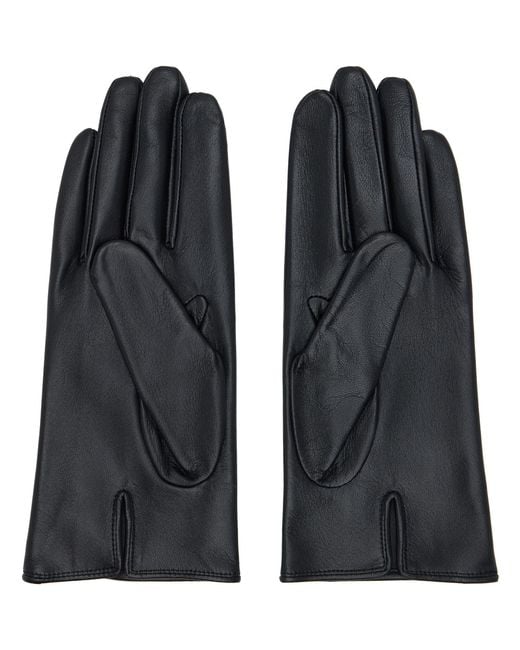 Ssstein Black Leather Gloves for men