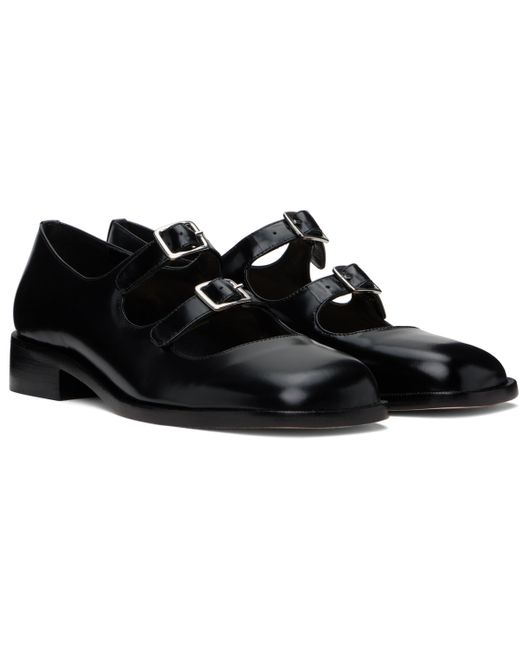 Sandy Liang Black Double Strap Ballerina Flats