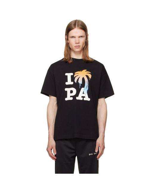 Palm Angels Black 'I Love Pa' T-Shirt for men