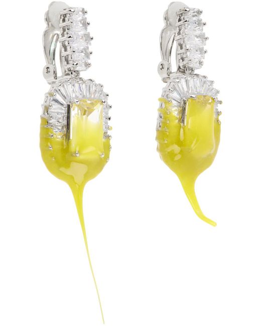 OTTOLINGER Yellow Diamond Dip Clip Earrings for men