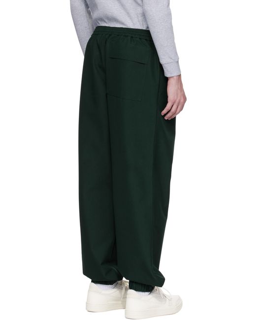 Pantalon Surdimensionné Vert En Sergé Lacoste pour homme en coloris Black