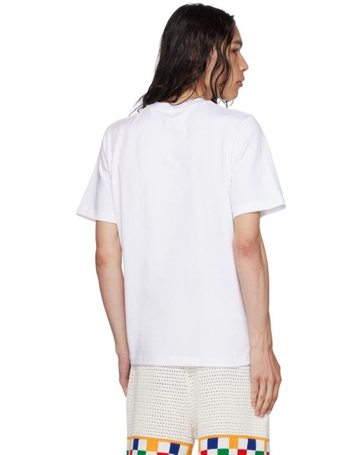 Casablancabrand White Tennis Club Graphic-print Organic-cotton T-shirt X for men
