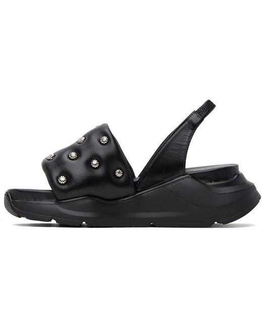 Toga Black Embellished Sandals