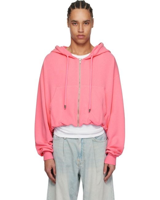 R13 Pink Balloon Zip-Up Hoodie for men