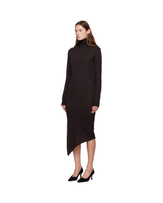 Courreges Black Off-shoulder Wool Minidress