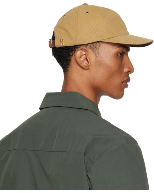 Norse Projects Green Tan Canvas 6-Panel Cap for men
