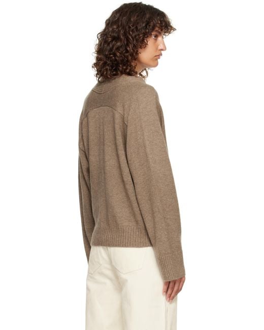 Cardigan Kaia Taupe À Garnitures En Tricot Côtelé Et À Logo Loulou de Saison en coloris Multicolor