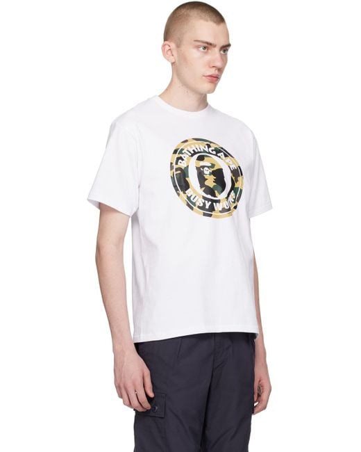 A Bathing Ape White 1st Camo 'busy Works' T-shirt for men