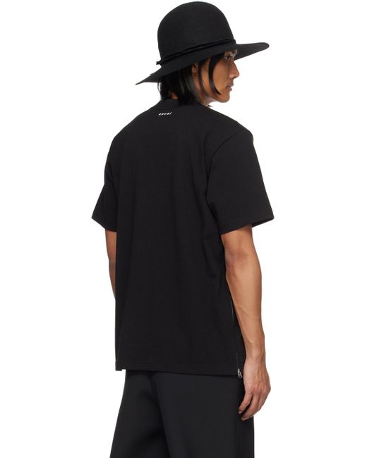 Sacai Black Zip T-shirt for men