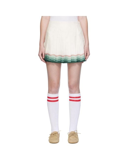 Casablanca Multicolor Tennis Pleated Silk Miniskirt