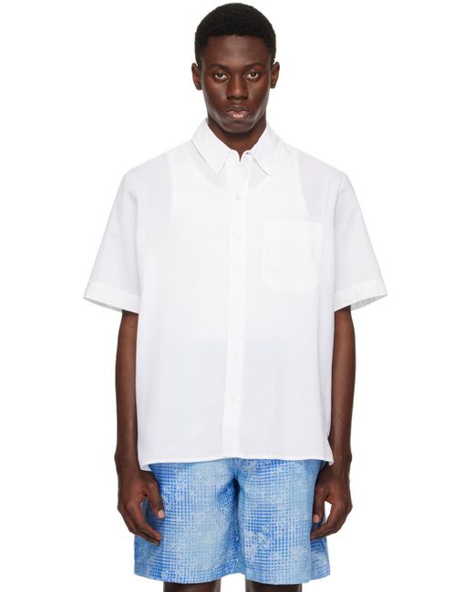 Chemise blanche à ourlet allongé à l'arrière CDLP pour homme en coloris White