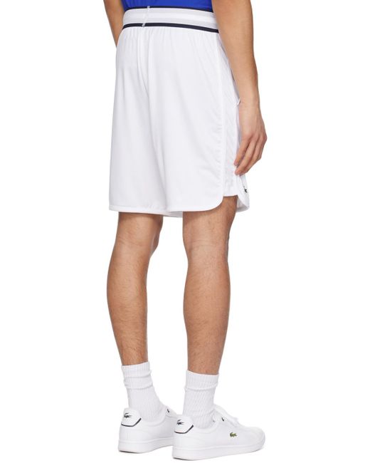Lacoste White Daniil Medvedev Edition Shorts for men