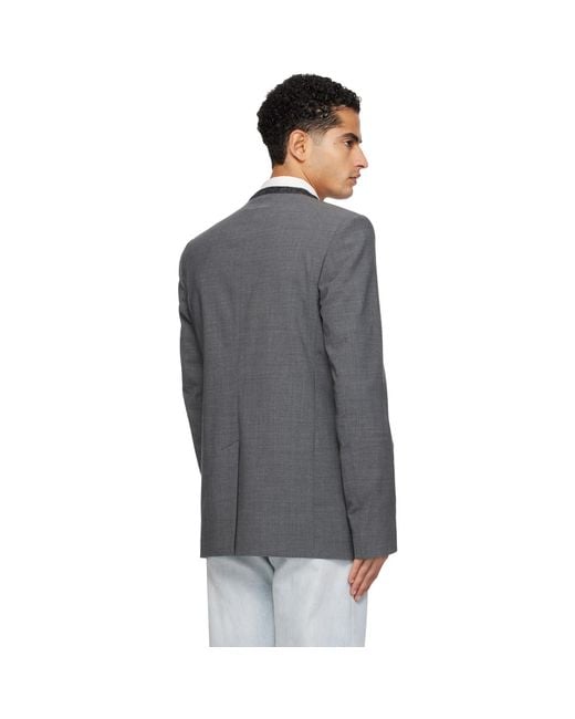 MM6 by Maison Margiela Black Collarless Blazer for men