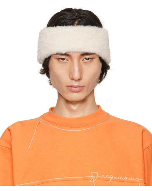 Jacquemus Orange Off-white Le Papier 'le Bandeau Neve' Headband for men