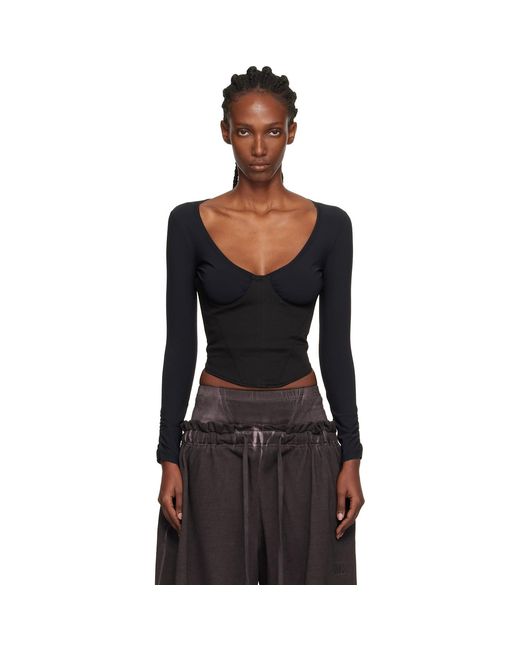 KNWLS Black Scythe Bustier Top