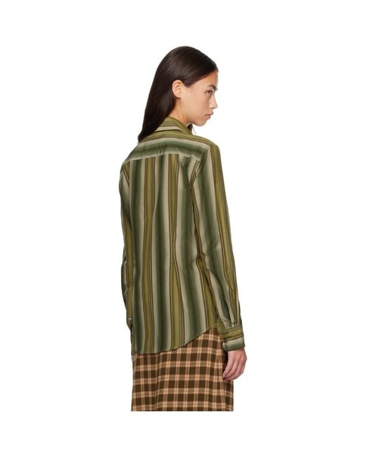 Marni Green Cotton Silk Shirt