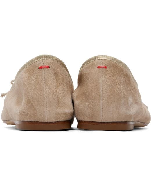 Aeyde Natural Tiby Suede Ballerina Flats
