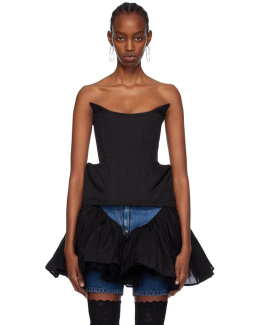 Pushbutton Black Puff Detail Camisole