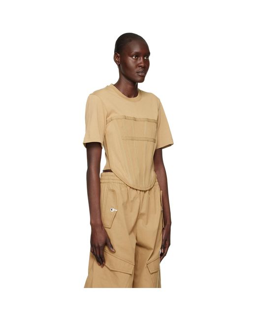 Dion Lee Orange Corset T-Shirt