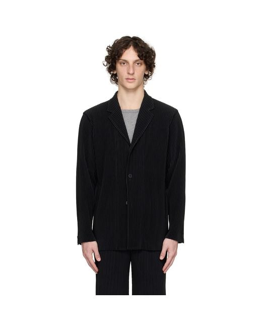 Homme Plissé Issey Miyake Black Tailored Pleats 2 Blazer for men
