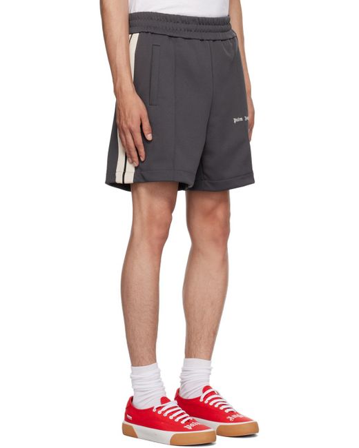Palm Angels Blue Gray Classic Track Shorts for men
