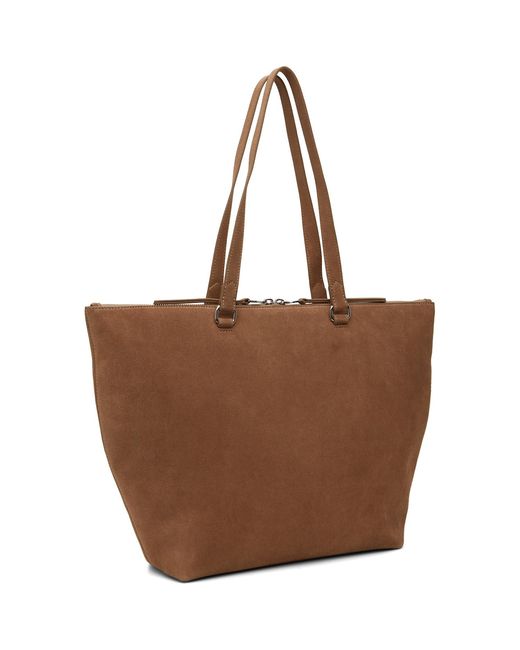 DIESEL Brown 1Dr Dome Oval D Logo Suede Tote