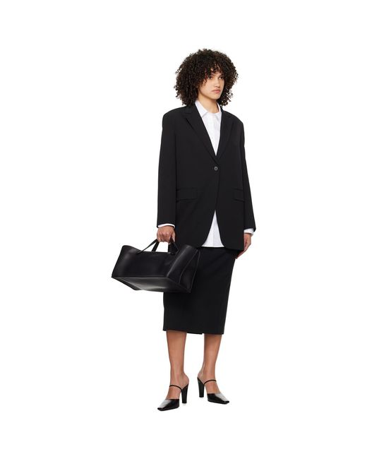 The Row Black Matias Midi Skirt
