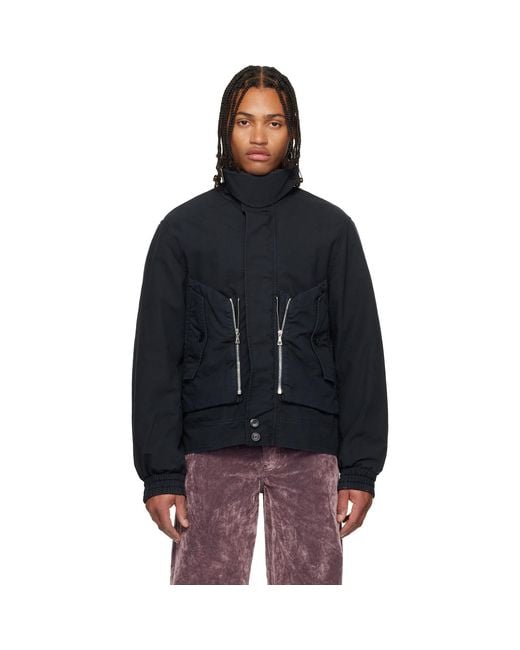 Dries Van Noten Black Overdyed Shell Jacket for men