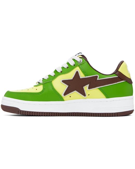 A Bathing Ape Green Ssense Exclusive Sta Sneakers