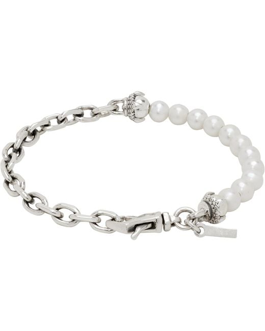 Emanuele Bicocchi Black Ssense Exclusive Pearl Bracelet for men