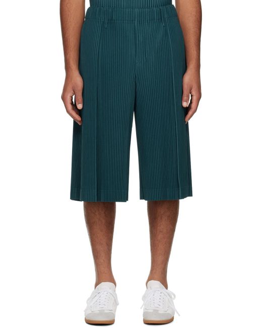 Homme Plissé Issey Miyake Green Homme Plissé Issey Miyake Tailo Pleats 2 Shorts for men