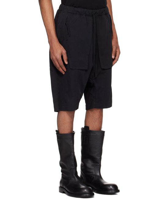 Professor.E Black Object-Faded Shorts for men
