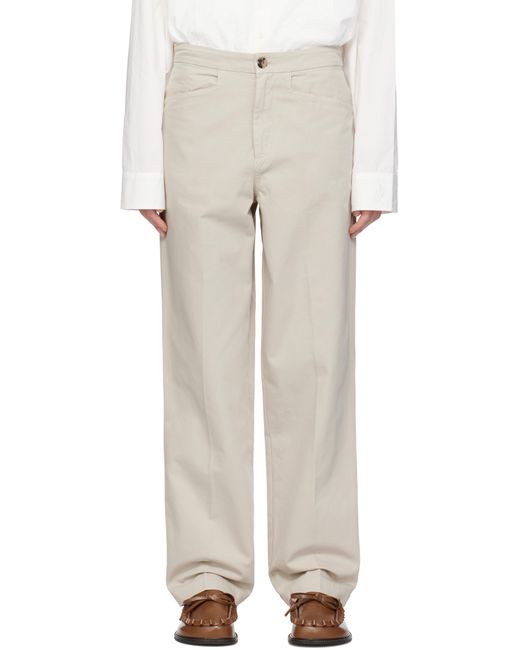 J.W. Anderson White Straight Leg Button Detail Trousers for men