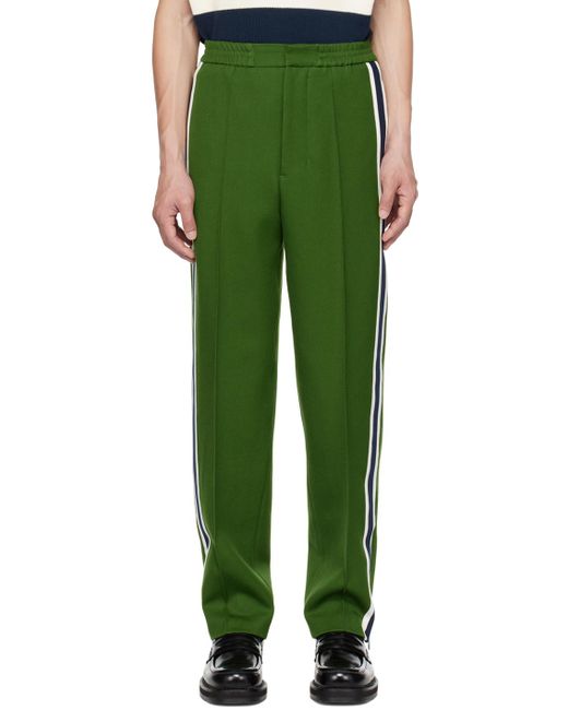 AMI Green Striped Trousers for men