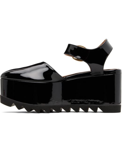 Stella McCartney Black Elyse Patent Alter Mat Platform Sandals