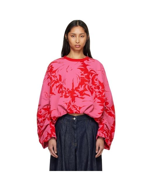 Dries Van Noten Pink Draped Sweatshirt