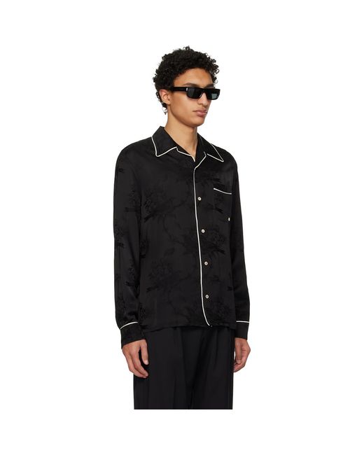 Amiri Black Floral Jacquard Shirt for men