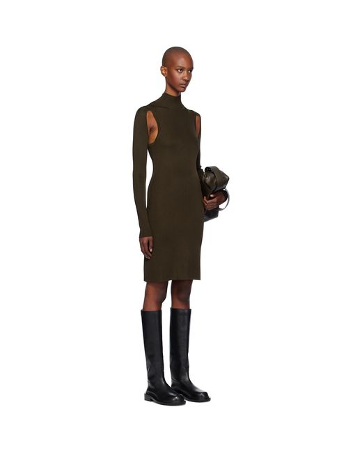 Helmut Lang Black Air Turtleneck Midi Dress