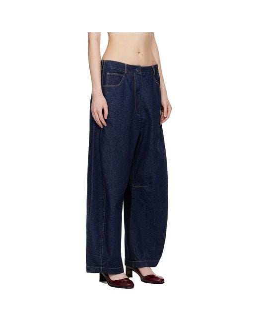 Cordera Blue Curved Baggy Jeans