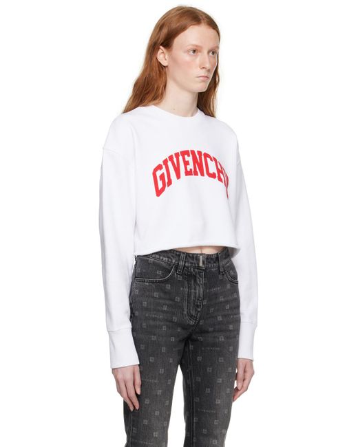 Givenchy Multicolor White Cropped Sweatshirt