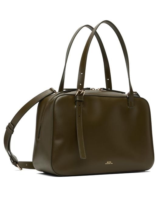 A.P.C. Green Khaki Virginie Box Bag