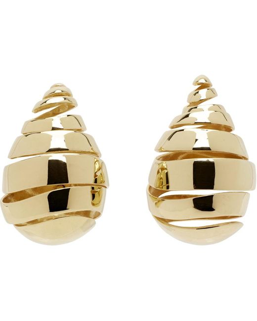 Bottega Veneta Metallic Gold Drop Earrings