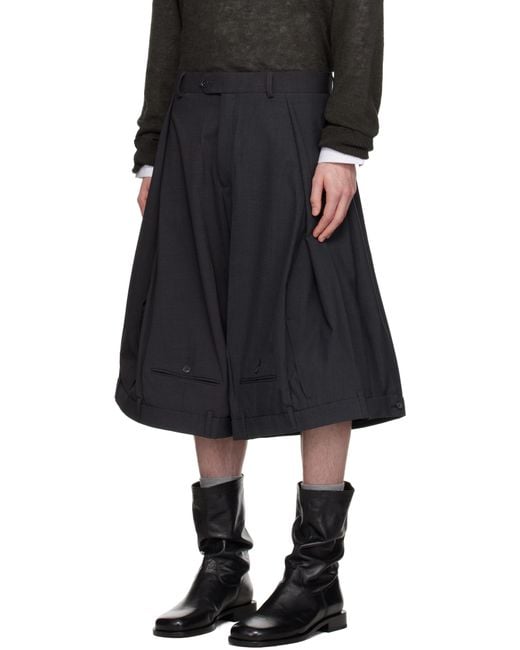 HODAKOVA Upside Down Wide Trouser Shorts in Black for Men | Lyst